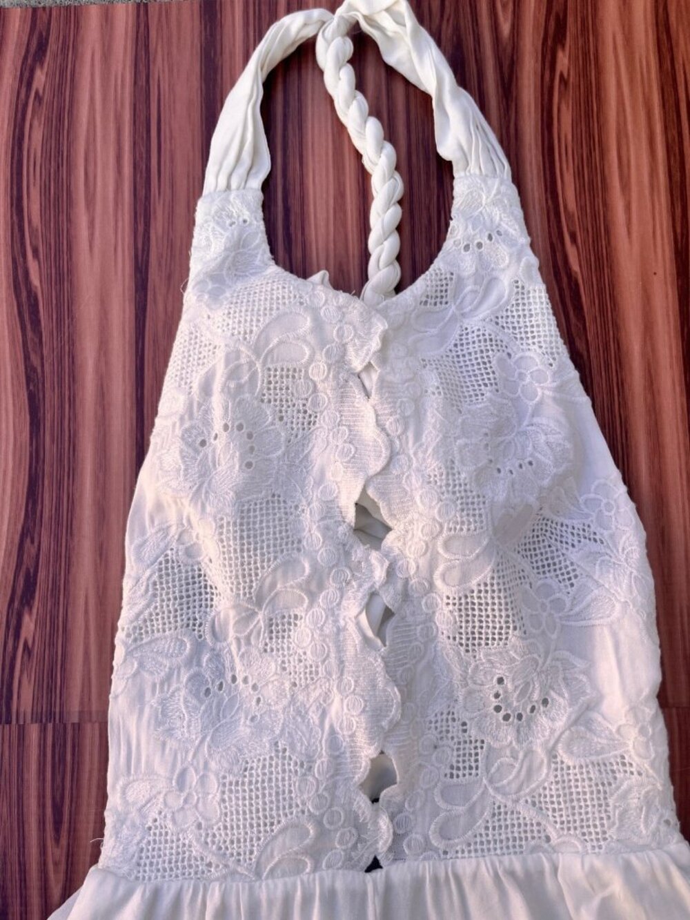 Tea & Cup Nasty Gal Womens White Peek A Boo Rope Lace Romper Size S/M - Picture 12 of 12